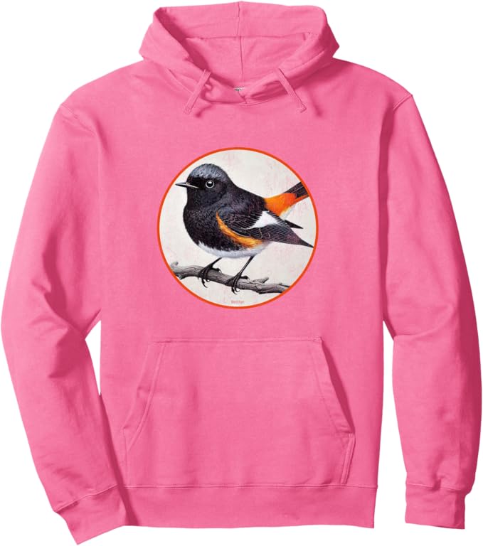 Retro American Redstart Hoodie – Vintage Bird Design Sweatshirt