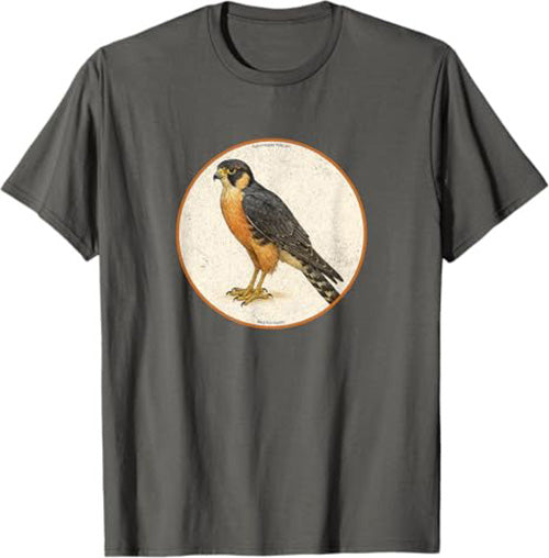 Retro Aplomado Falcon Bird Design T-Shirt Design 10 Colors by Bird Fantastic | Birding Graphic Tee (Copy)