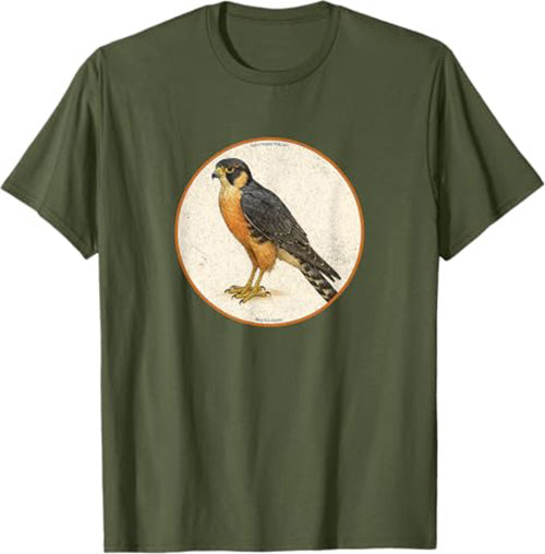 Retro Aplomado Falcon Bird Design T-Shirt Design 10 Colors by Bird Fantastic | Birding Graphic Tee (Copy)