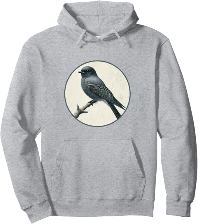 Retro Ashy Drongo Hoodie – Vintage Bird Design Sweatshirt