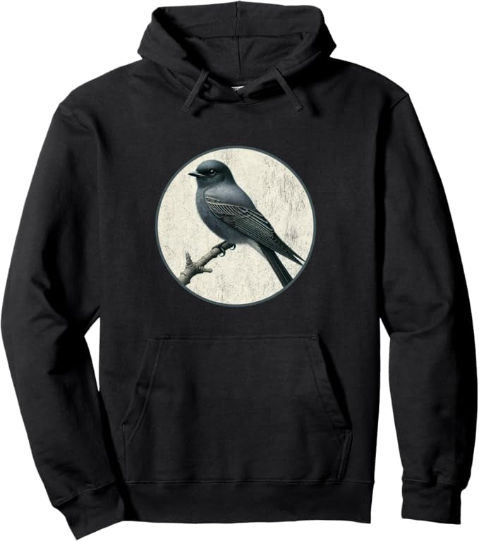 Retro Ashy Drongo Hoodie – Vintage Bird Design Sweatshirt