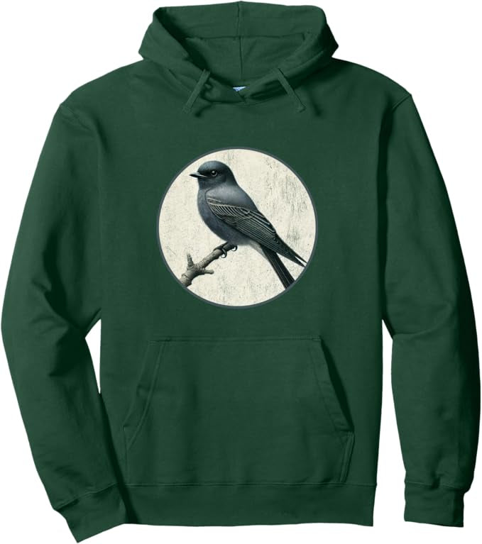 Retro Ashy Drongo Hoodie – Vintage Bird Design Sweatshirt