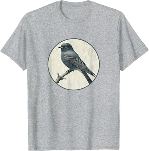 Ashy Drongo T-Shirt Retro Design by Bird.fan