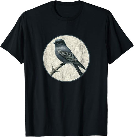 Ashy Drongo T-Shirt Retro Design by Bird.fan