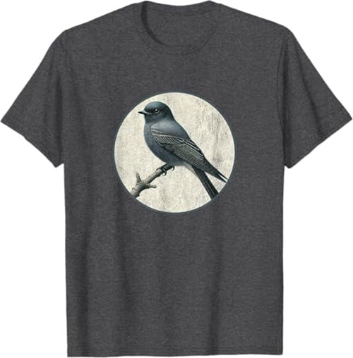 Ashy Drongo T-Shirt Retro Design by Bird.fan