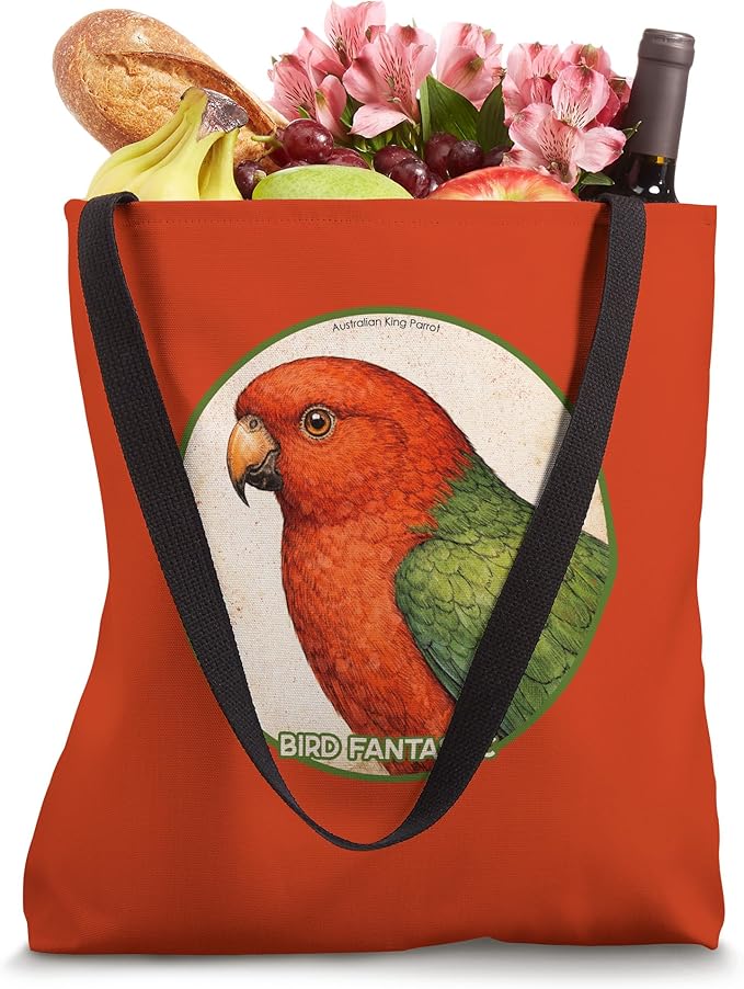 Colorful Australian King-Parrot Bird Design Tote Bag by Bird Fantastic