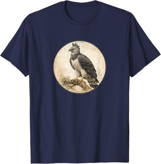 Retro Harpy Eagle T-Shirt Design 10 Colors by Bird Fantastic | Birding Graphic Tee