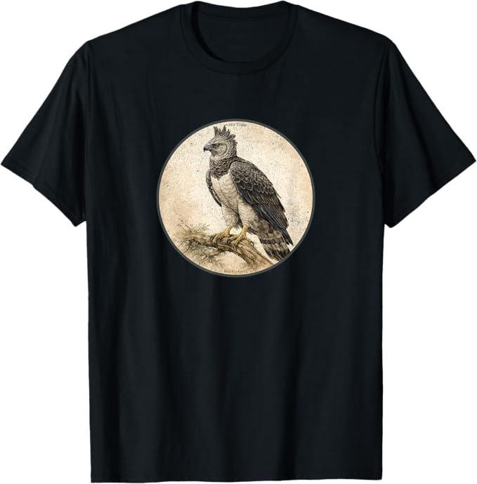 Retro Harpy Eagle T-Shirt Design 10 Colors by Bird Fantastic | Birding Graphic Tee