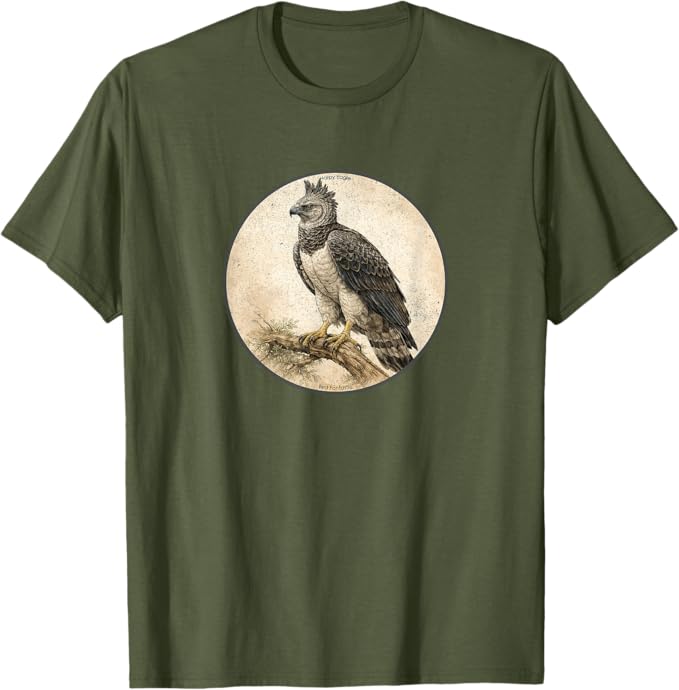 Retro Harpy Eagle T-Shirt Design 10 Colors by Bird Fantastic | Birding Graphic Tee