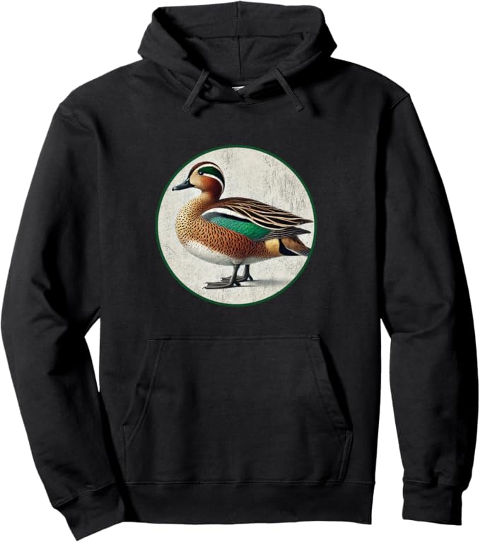 Retro Baikal Teal Hoodie – Vintage Bird Design Sweatshirt