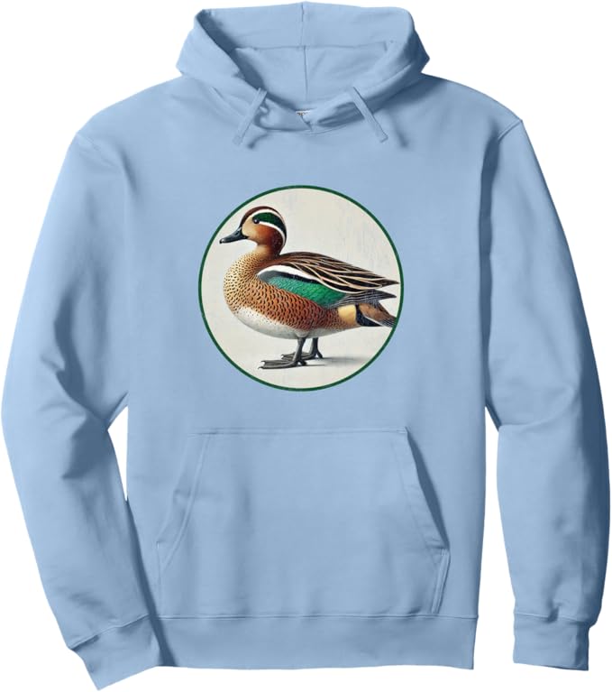 Retro Baikal Teal Hoodie – Vintage Bird Design Sweatshirt