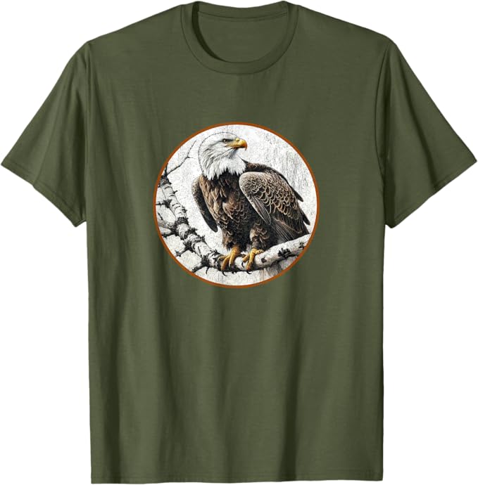 Bald Eagle T-Shirt Retro Design by Bird.fan