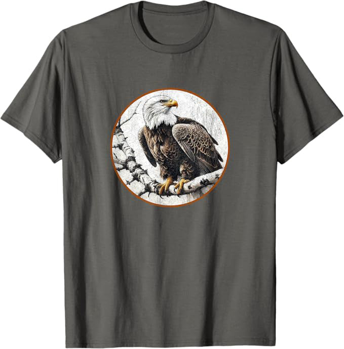 Bald Eagle T-Shirt Retro Design by Bird.fan