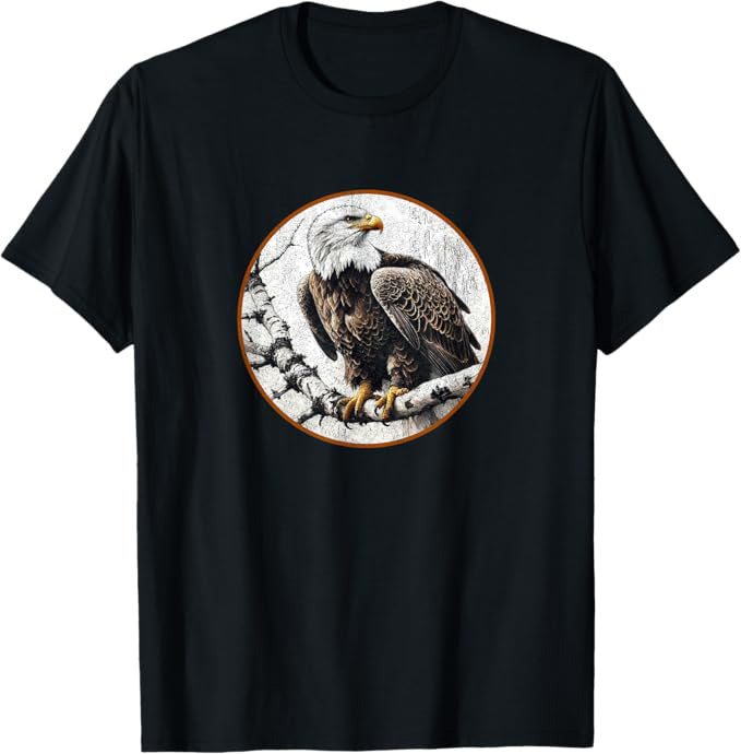 Bald Eagle T-Shirt Retro Design by Bird.fan