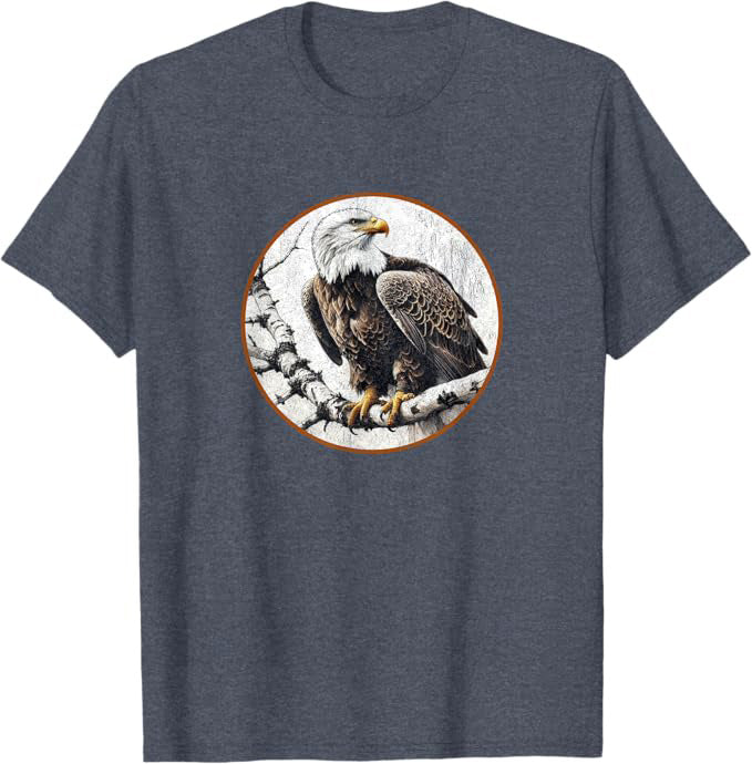 Bald Eagle T-Shirt Retro Design by Bird.fan