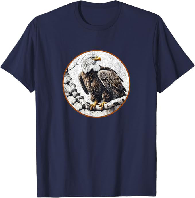 Bald Eagle T-Shirt Retro Design by Bird.fan