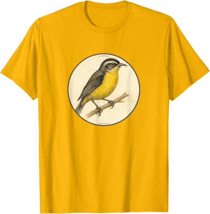 Retro Bananaquit Bird Design T-Shirt Design 10 Colors by Bird Fantastic | Birding Graphic Tee