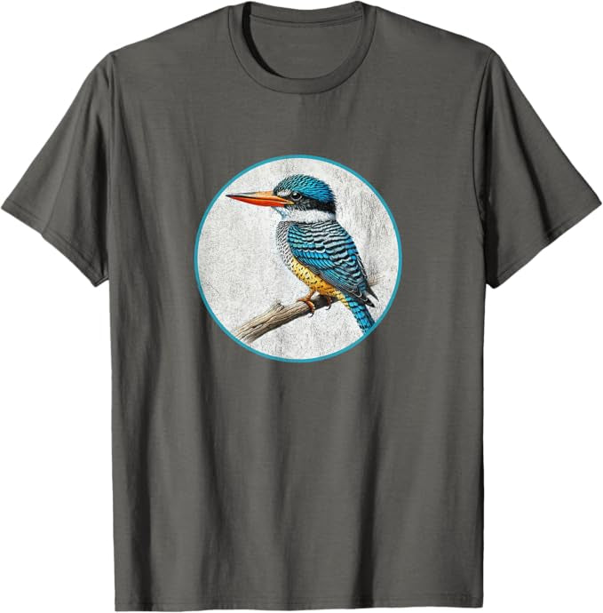 Banded Kingfisher T-Shirt Retro Design by Bird.fan | Men's Birding Graphic Tee