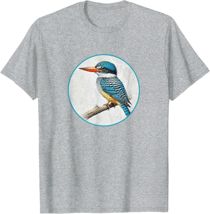 Banded Kingfisher T-Shirt Retro Design by Bird.fan | Men's Birding Graphic Tee