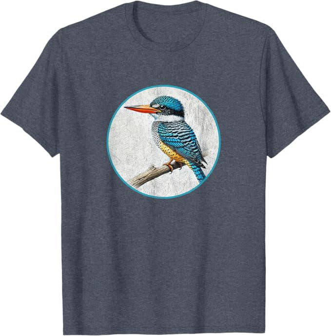 Banded Kingfisher T-Shirt Retro Design by Bird.fan | Men's Birding Graphic Tee
