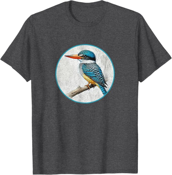 Banded Kingfisher T-Shirt Retro Design by Bird.fan | Men's Birding Graphic Tee