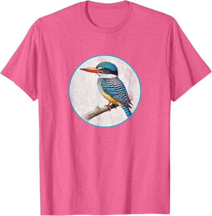 Banded Kingfisher T-Shirt Retro Design by Bird.fan | Men's Birding Graphic Tee