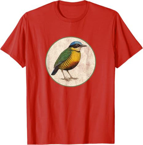 Bar-Bellied Pitta T-Shirt Retro Design by Bird.fan