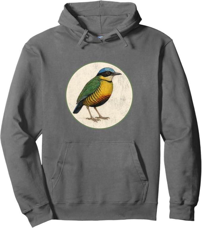 Retro Bar-Bellied Pitta Hoodie – Vintage Bird Design Sweatshirt