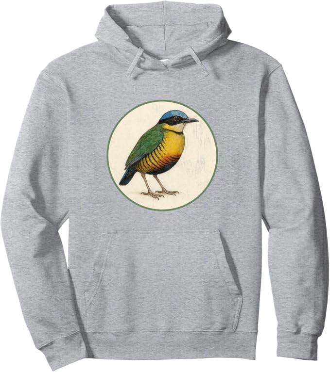 Retro Bar-Bellied Pitta Hoodie – Vintage Bird Design Sweatshirt