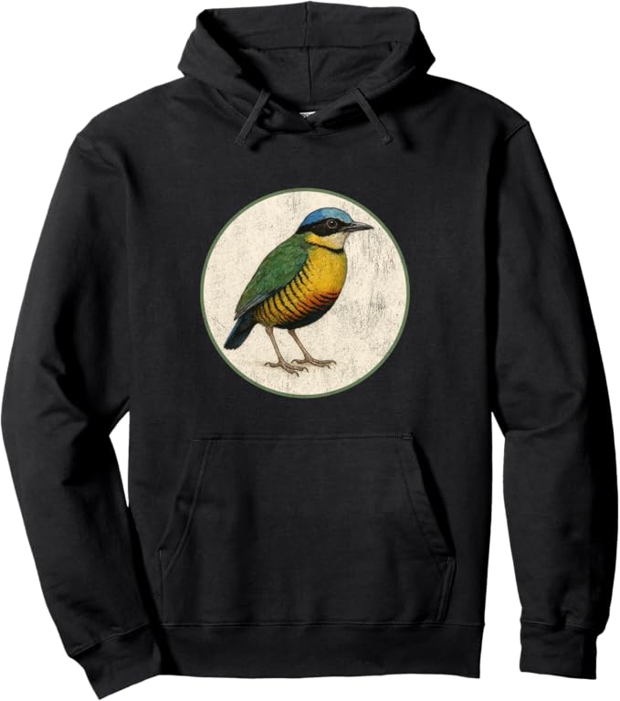 Retro Bar-Bellied Pitta Hoodie – Vintage Bird Design Sweatshirt