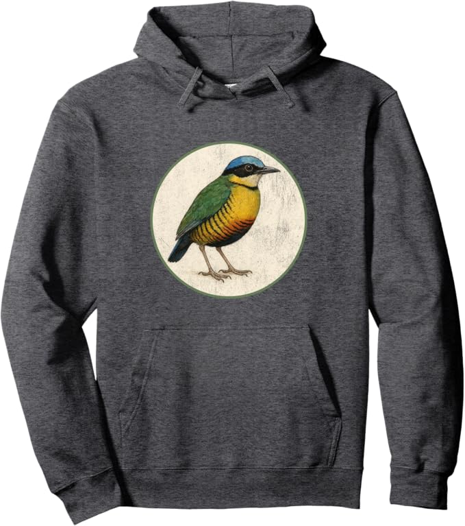 Retro Bar-Bellied Pitta Hoodie – Vintage Bird Design Sweatshirt