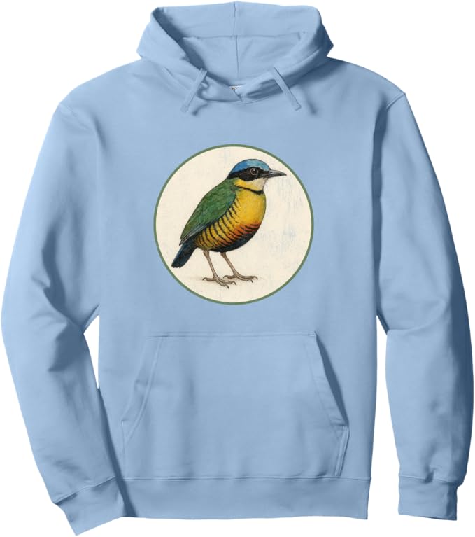 Retro Bar-Bellied Pitta Hoodie – Vintage Bird Design Sweatshirt