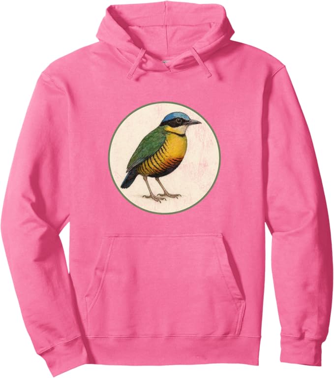 Retro Bar-Bellied Pitta Hoodie – Vintage Bird Design Sweatshirt