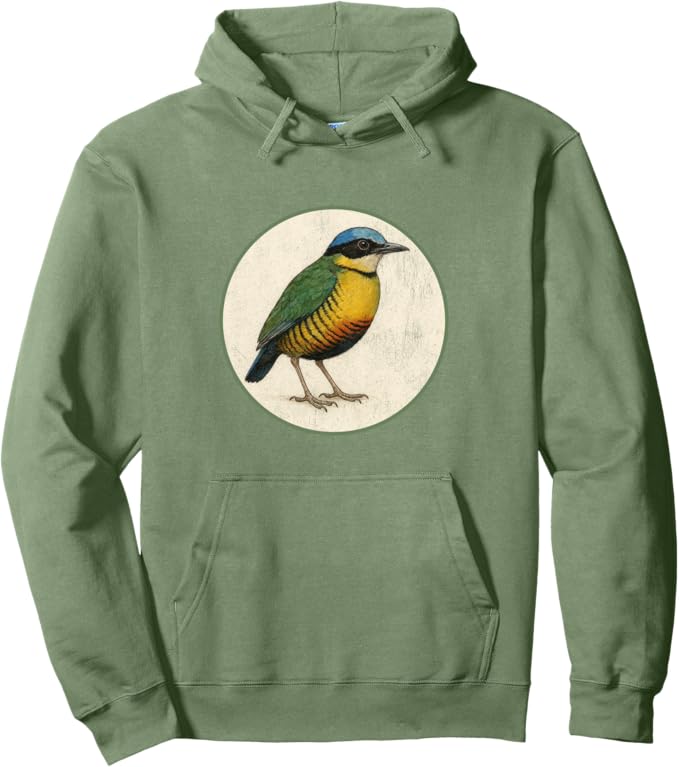 Retro Bar-Bellied Pitta Hoodie – Vintage Bird Design Sweatshirt