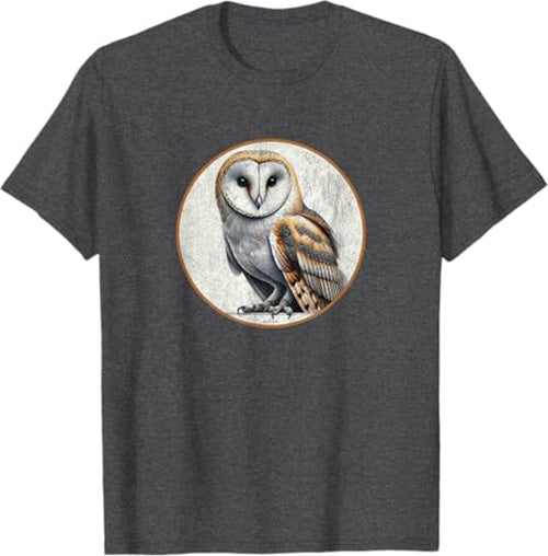 Barn Owl T-Shirt Retro Design by Bird.fan