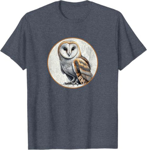 Barn Owl T-Shirt Retro Design by Bird.fan