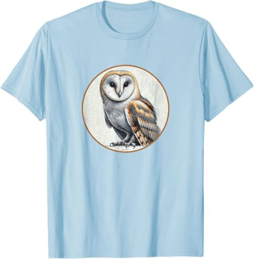 Barn Owl T-Shirt Retro Design by Bird.fan