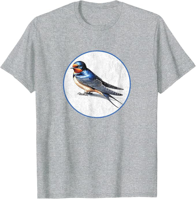Barn Swallow T-Shirt Retro Design by Bird.fan | Men's Birding Graphic Tee