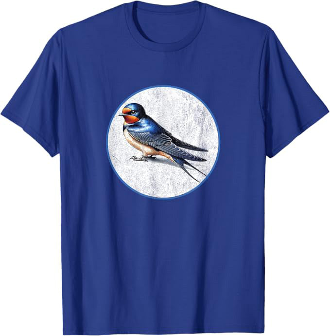 Barn Swallow T-Shirt Retro Design by Bird.fan | Men's Birding Graphic Tee