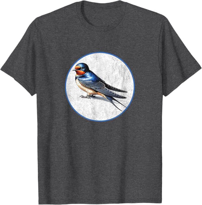 Barn Swallow T-Shirt Retro Design by Bird.fan | Men's Birding Graphic Tee
