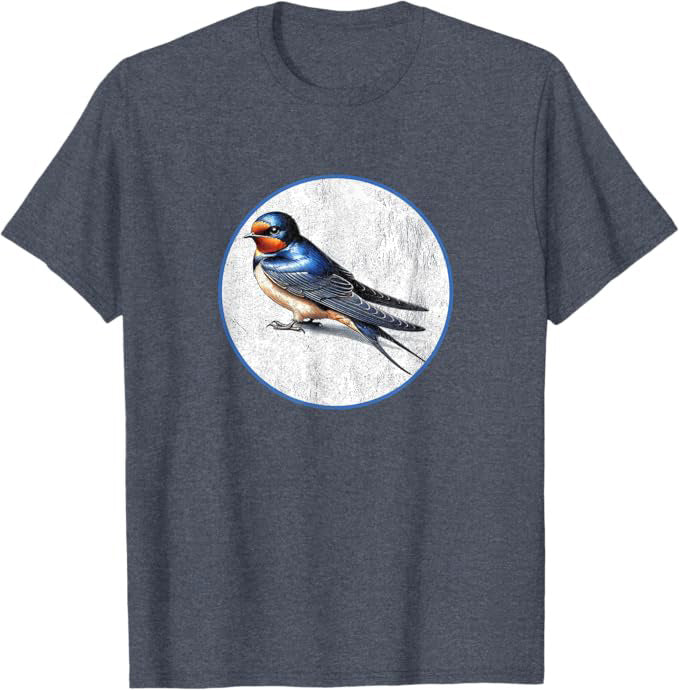 Barn Swallow T-Shirt Retro Design by Bird.fan | Men's Birding Graphic Tee
