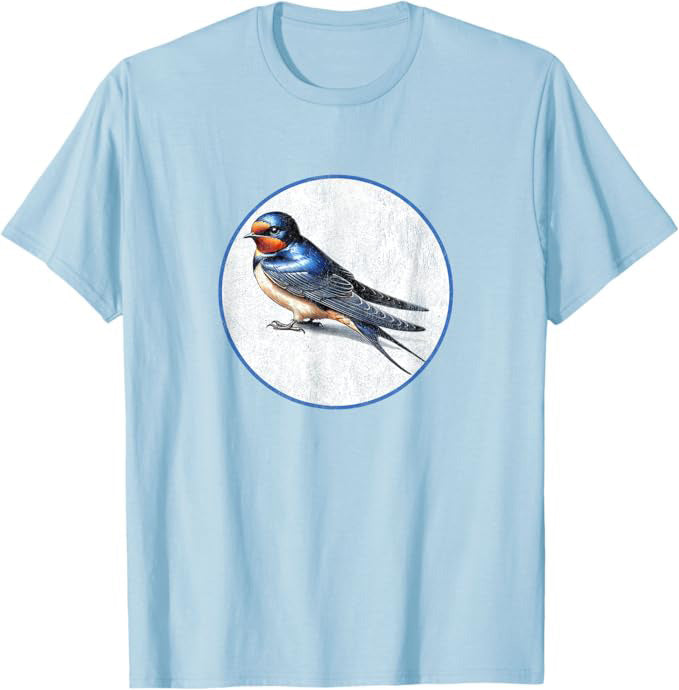 Barn Swallow T-Shirt Retro Design by Bird.fan | Men's Birding Graphic Tee
