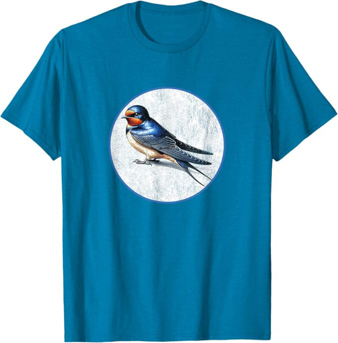 Barn Swallow T-Shirt Retro Design by Bird.fan | Men's Birding Graphic Tee