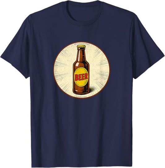 Retro Beer Bottle Superpower Comic Book Design T-Shirt | by ComicBook.beer