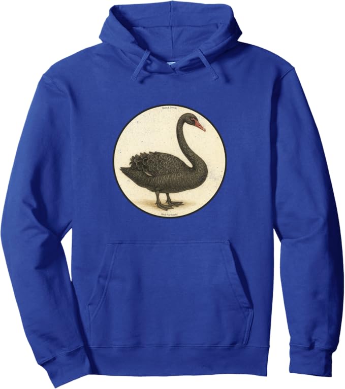 Retro Black Swan Hoodie – Vintage Bird Design Sweatshirt