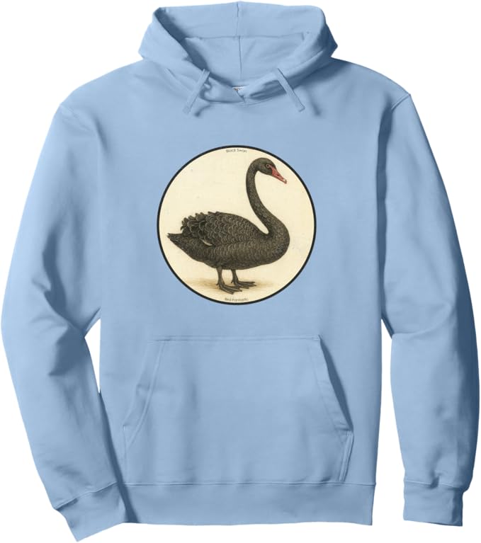 Retro Black Swan Hoodie – Vintage Bird Design Sweatshirt