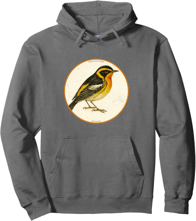 Retro Blackburnian Warbler Hoodie – Vintage Bird Design Sweatshirt
