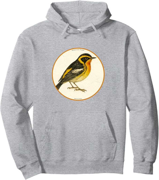 Retro Blackburnian Warbler Hoodie – Vintage Bird Design Sweatshirt