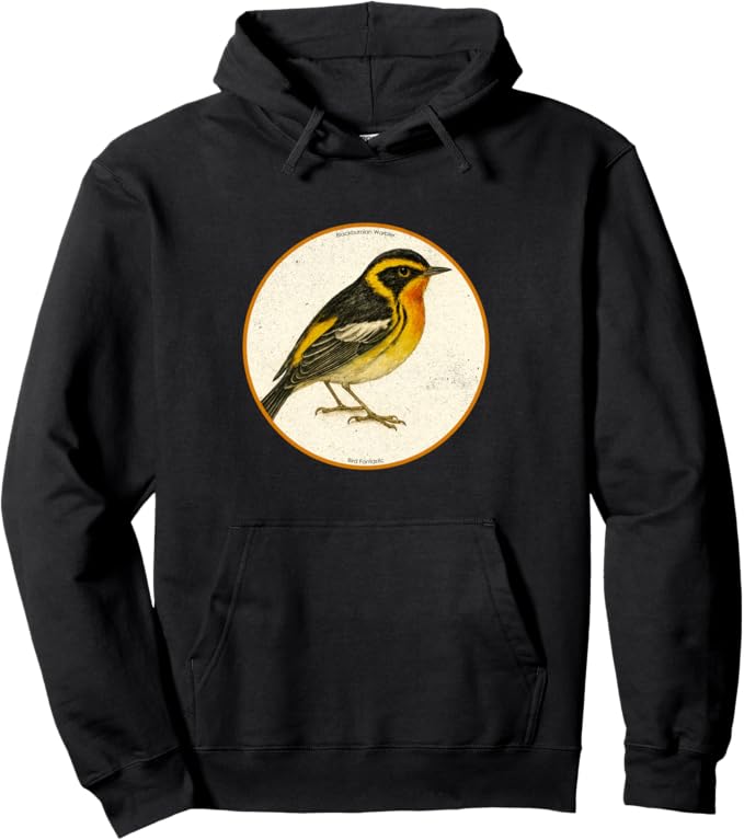 Retro Blackburnian Warbler Hoodie – Vintage Bird Design Sweatshirt