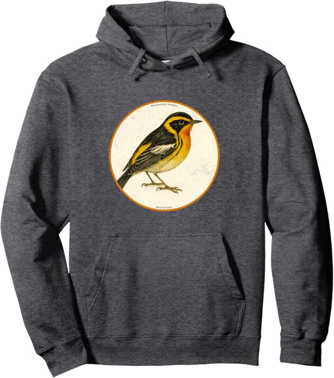 Retro Blackburnian Warbler Hoodie – Vintage Bird Design Sweatshirt